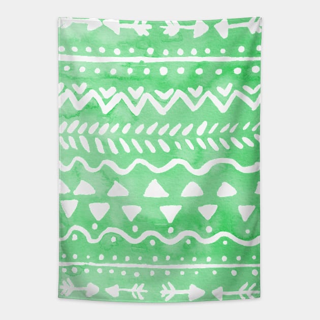 Loose bohemian pattern - green Tapestry by wackapacka