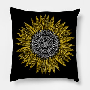 Sunflowers mandala flower Pillow