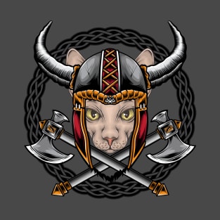 Viking Cat Celtic Wreath T-Shirt