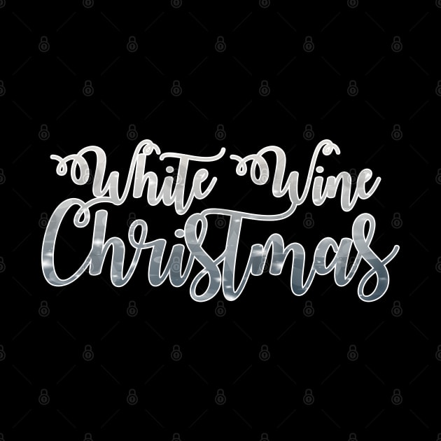 'White Wine Christmas' Phrase in Silver by bumblefuzzies