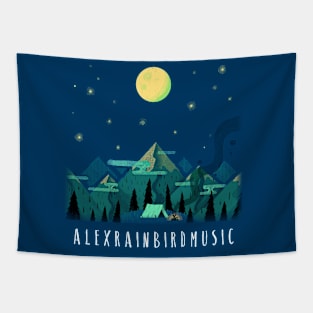 Mountains In Moonlight Tapestry