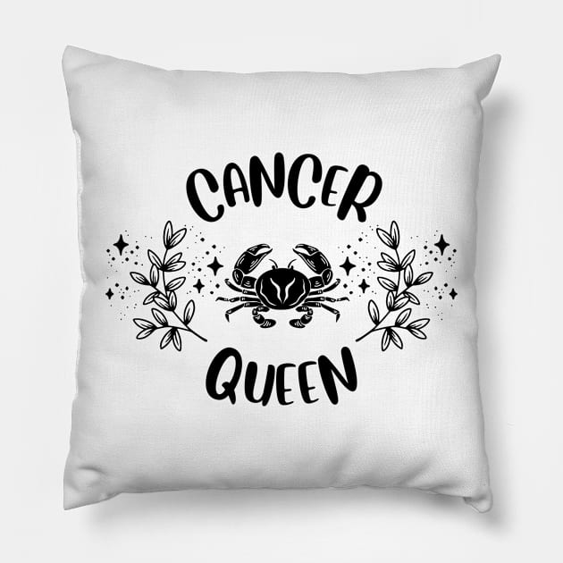 Cancer Queen Pillow by teresawingarts