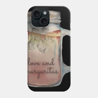 Love and Margaritas Watercolor Art Design Phone Case