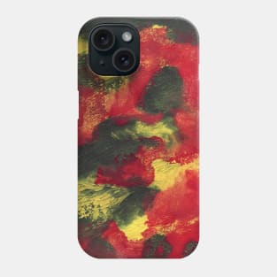 Abstract colorful background with hand-painted texture. Watercolor red-green-yellow painting with splashes, drops of paint, paint smears. Design for the  fabric, wallpapers, covers and packaging. Phone Case