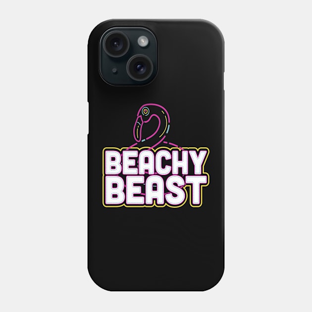 Beachy Beast 80s 90s Retro Flamingo Phone Case by holger.brandt