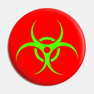 Neon-Green Biohazard Symbol Pin