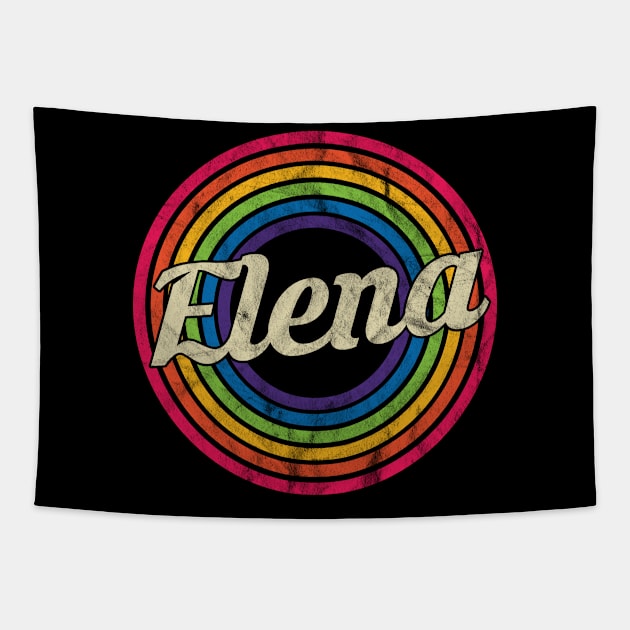 Elena - Retro Rainbow Faded-Style Tapestry by MaydenArt