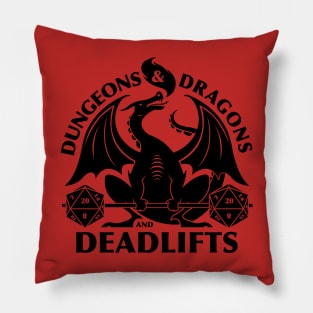 Dungeons and Dragons and Deadlifts Pillow