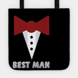 Best man wedding party t shirt mock tuxedo Tote