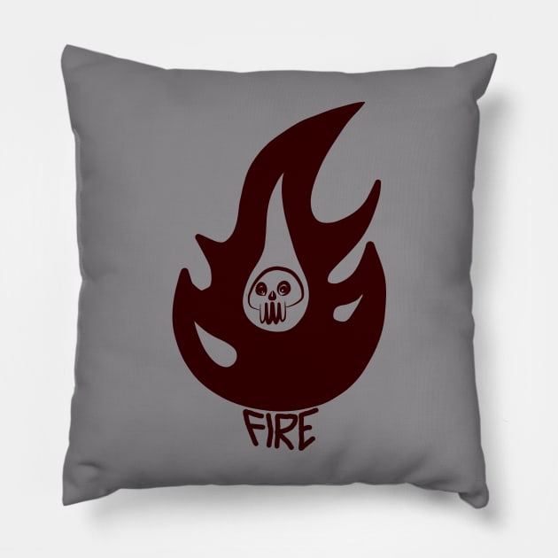 fire skull Pillow by vaths