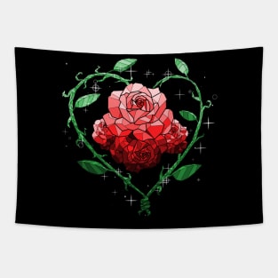 Red Crystal Flower Tapestry