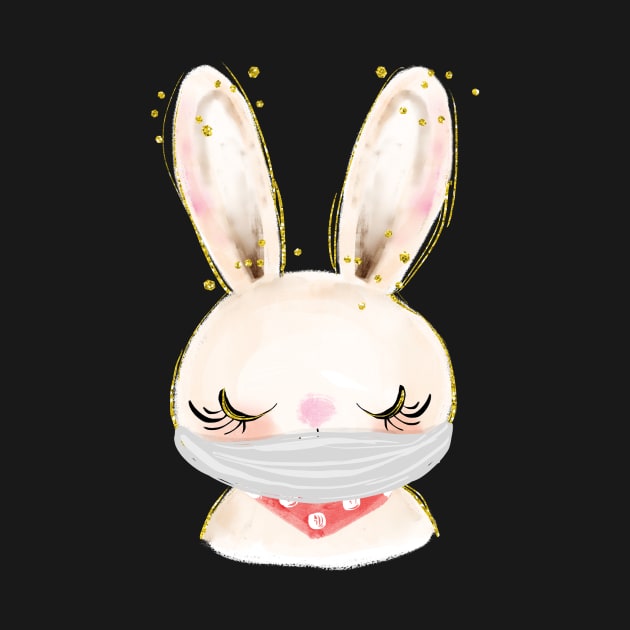 Cute Bunny Wearing Face Mask by She Gets Creative