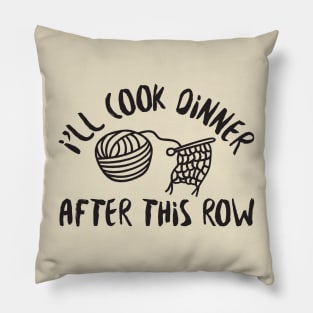 Vintage Knitting Graphic for Knitters Pillow