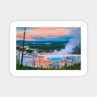 Yellowstone National Park Painting Magnet