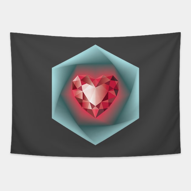 Ruby heart and Diamond soul pattern Tapestry by voloshendesigns