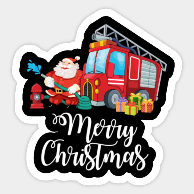 Fire Truck Santa Firefighter Deliver Christmas Presents Shirt