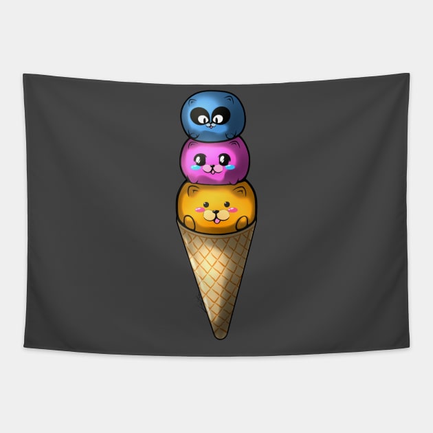Cute Ice Cream Tapestry by LinYue