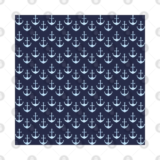 Anchor Nautical Pattern Navy Blue Sea Coastal by Trippycollage