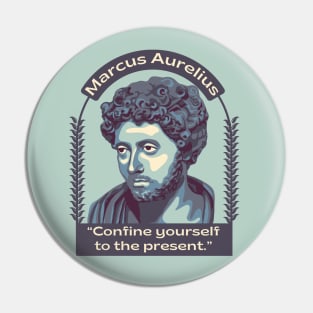 Marcus Aurelius Portrait and Quote Pin