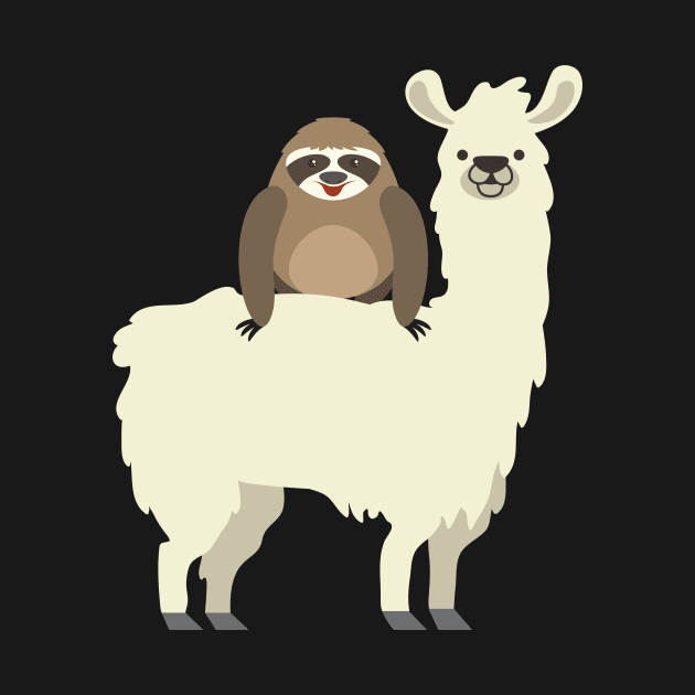 Cute & Funny Sloth Riding Llama by theperfectpresents