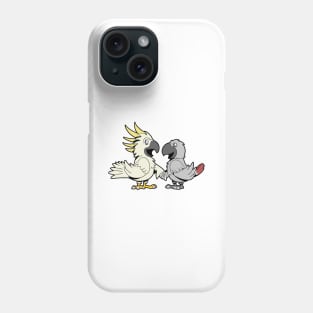 Friends for life - cockatoo and grey parrot Phone Case