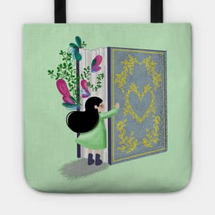 LITTLE GIRL READING Tote