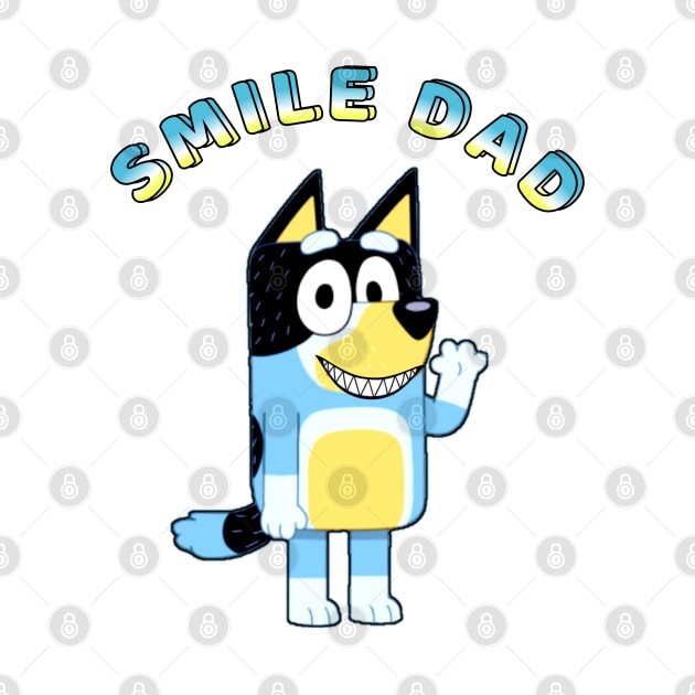 Dog Smile dad blue by Dsense Ilustrator