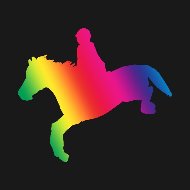 jumping horse rainbow by Shyflyer