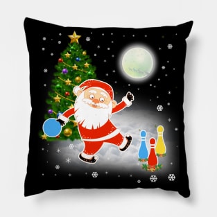 Santa Claus Bowling Christmas Funny Gift Pillow