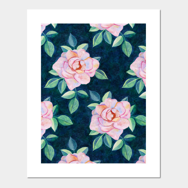 Simple Pink Rose Oil Painting Pattern Rose Posters And Art