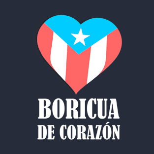 Boricua Flag Heart Text T-Shirt