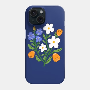 Pansy, daisy and tulip flower composition Phone Case