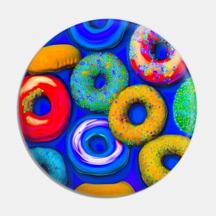 Colorful Donuts Blue Pin