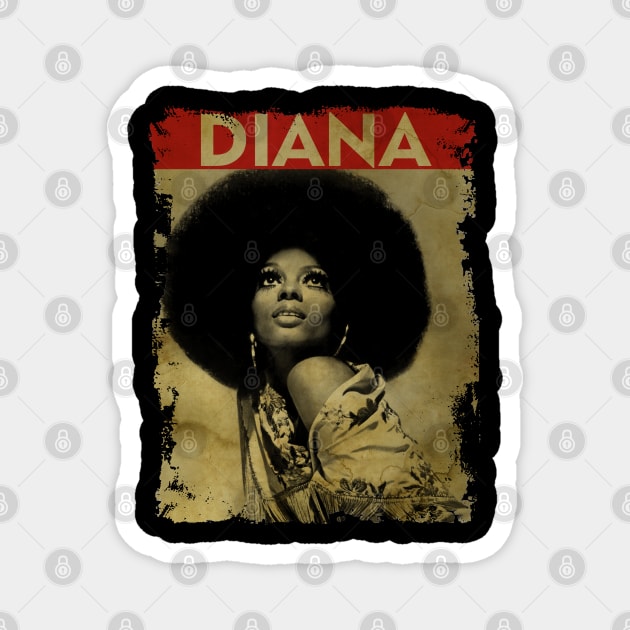 TEXTURE ART-Diana Ross - RETRO STYLE Magnet by ZiziVintage