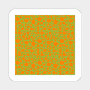 Orange dots on green pattern Magnet