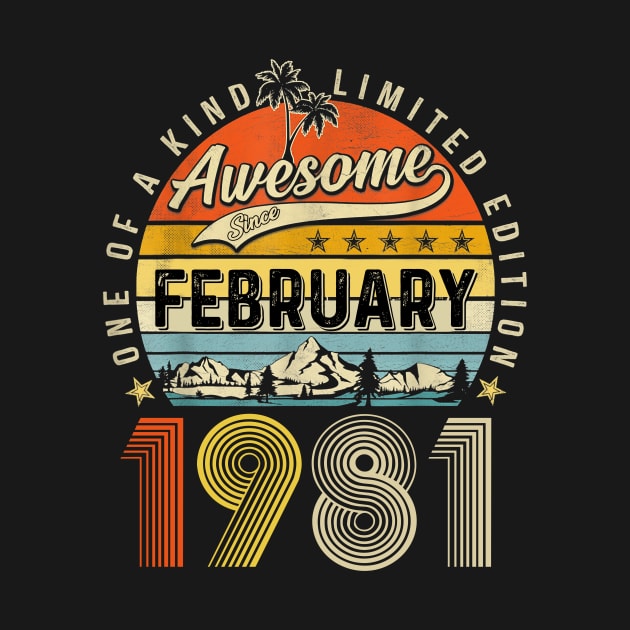 Awesome Since February 1981 Vintage 42nd Birthday by Mhoon 