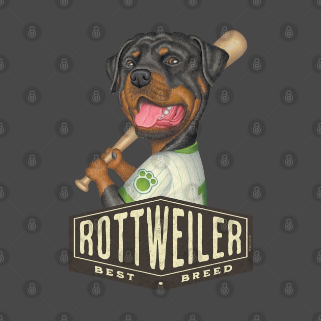 Rottweiler Baseball Best Dog by Danny Gordon Art