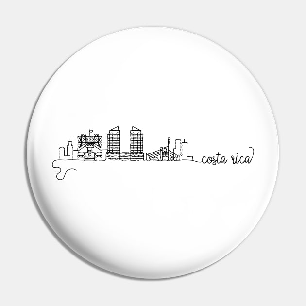 Costa Rica City Signature Pin by kursatunsal