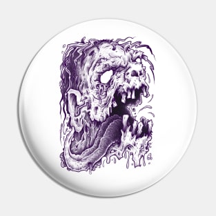 Purple Zombie Head Pin