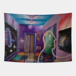 Transparent Man in Hallway Tapestry