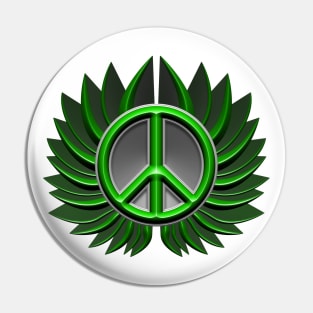 green peace symbol flower Pin