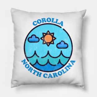 Corolla, NC Summertime Vacationing Ocean Skyline Pillow