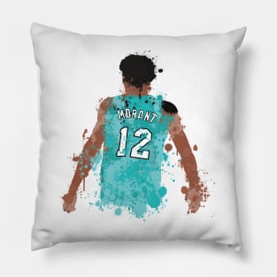 Ja Morant Paint Splatter Art Pillow