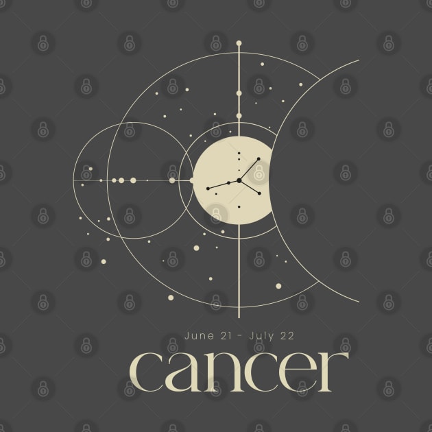 Minimalist Cancer Zodiac Design Star Constellation by Vermint Studio