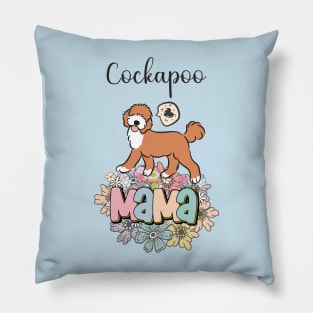 Red and White Cockapoo Mama  2 Pillow