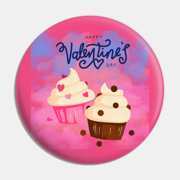 Happy Valentines Day Cupcake Pin by Texas Bloomin’