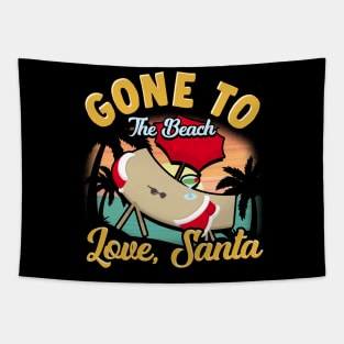 Gone To The Beach Love Santa Tapestry