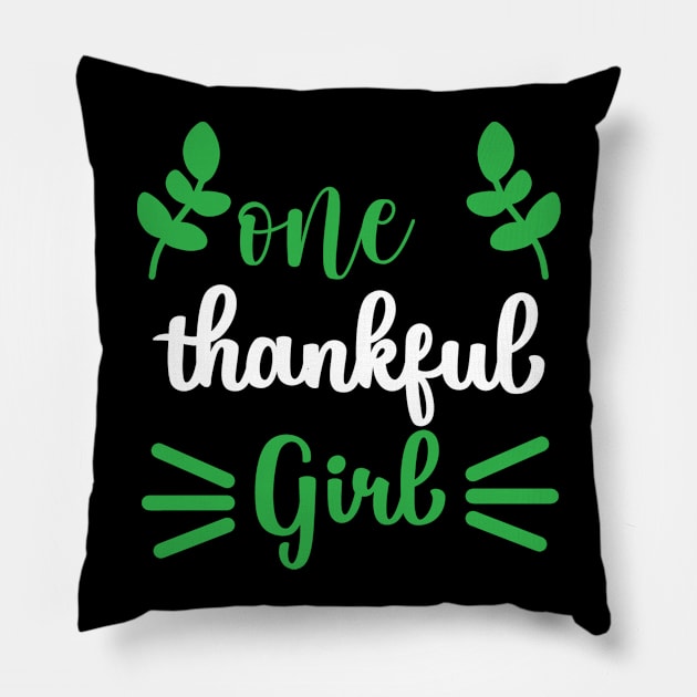 One Thaksfull Girl Pillow by Hastag Pos