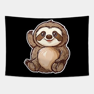 Happy Cute Sloth Tapestry