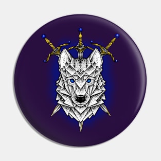 Wolf and daggers Pin